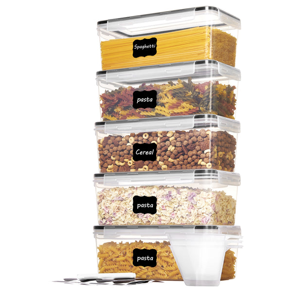 Pasta Containers, Vtopmart 5 PCS Plastic Spaghetti Container for Long Noodles, 3.2L/14 CUP