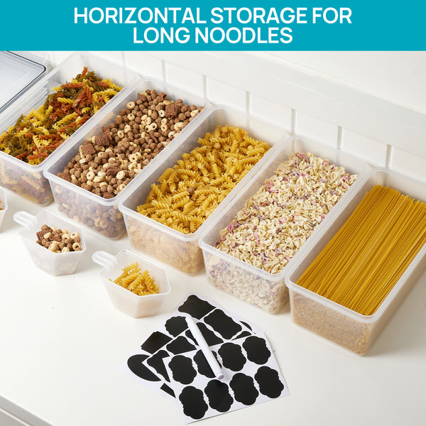 Pasta Containers, Vtopmart 5 PCS Plastic Spaghetti Container for Long Noodles, 3.2L/14 CUP