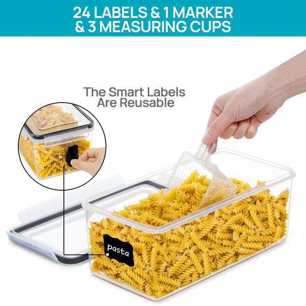 Pasta Containers, Vtopmart 5 PCS Plastic Spaghetti Container for Long Noodles, 3.2L/14 CUP
