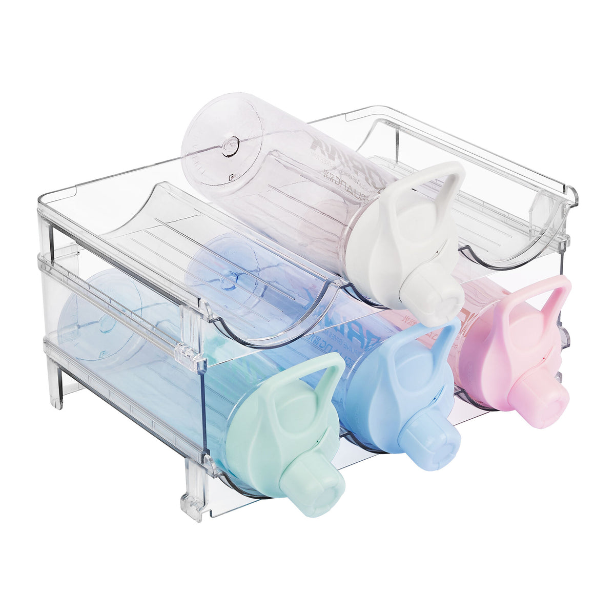 Smart Design 2 Pack Clear Stackable Bottle Organizer