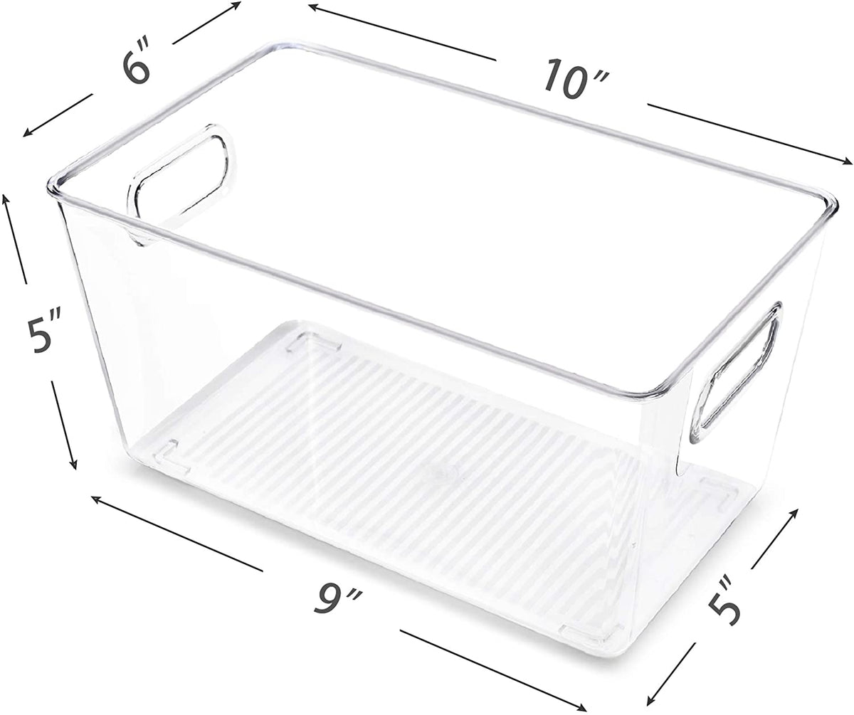 Vtopmart 10 PCS Clear Plastic Storage Bins, Pantry Organizer Containers  with Handle for Refrigerator, Fridge, Cabinet, Kitchen, Countertops,  Cupboard