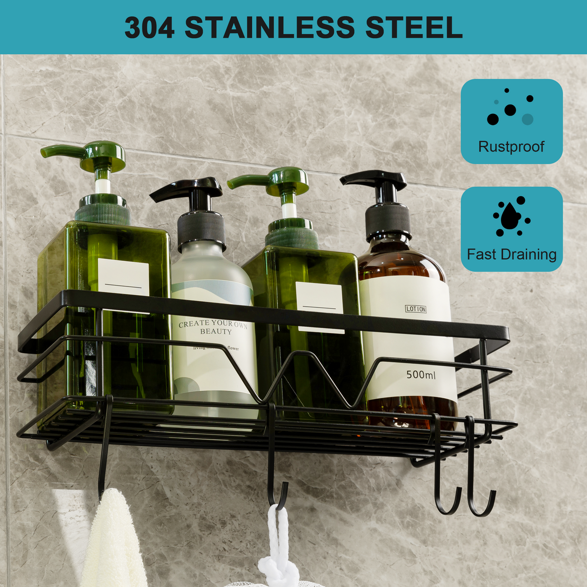  WeeProp 𝟮𝟬𝟮𝟯 𝗡𝗲𝘄 2 Pack Shower Caddy with 4