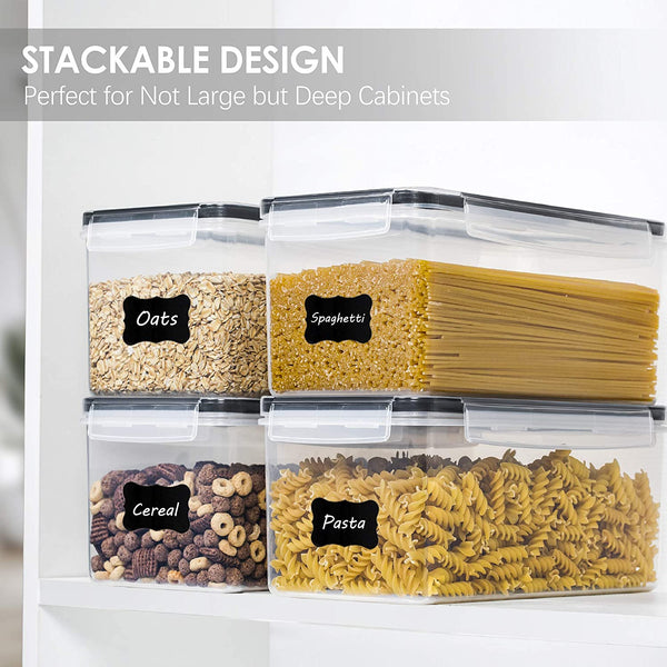 Vtopmart Airtight Food Storage Containers with Lids 4PCS Set 3.2L,Plastic Spaghetti Container for Pasta and Long Noodles, BPA Free Air Tight Kitchen Pantry Organization and Storage