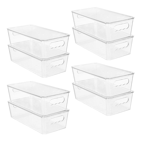 Vtopmart 8pcs Clear Stackable Storage Bins with Lids