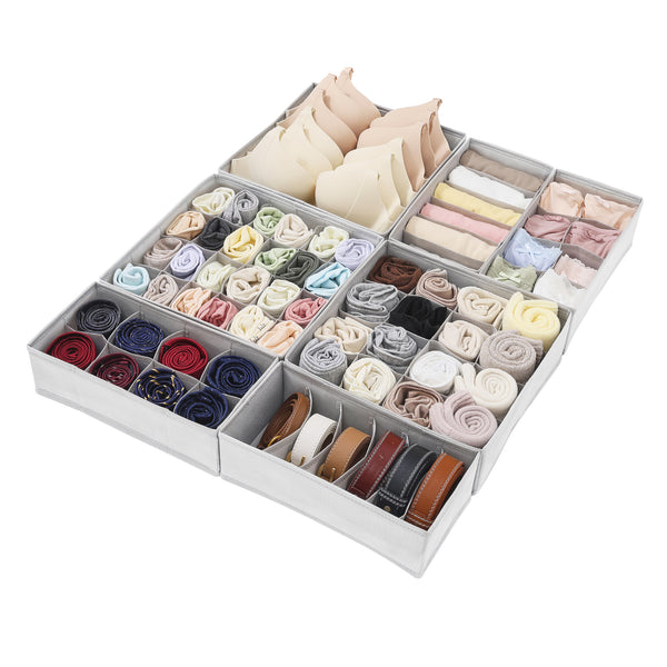 Vtopmart 7 Pcs Fabric Drawer Organizer for Clothes，Dresser Storage Bins Socks Underwear Drawer Organizer