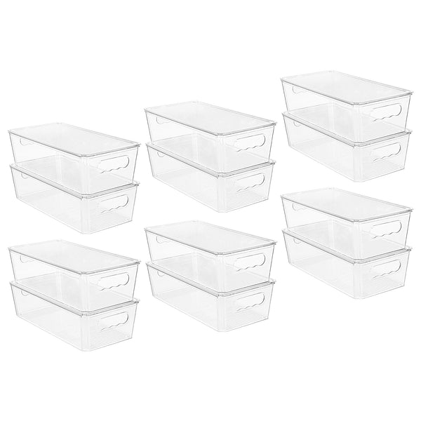 Vtopmart 12pcs Clear Stackable Storage Bins with Lids