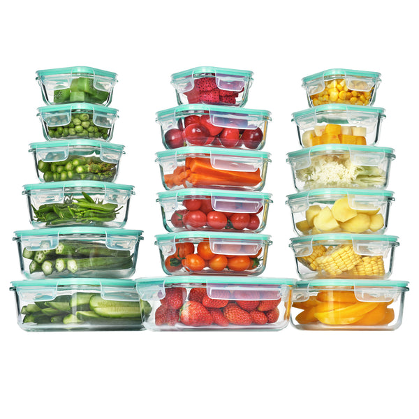 Vtopmart 36Pack Glass Food Storage Containers with Lids, Meal Prep Containers,Airtight Lunch Box,Leak Proof Locking Lids (18 Containers with 18 Lids)