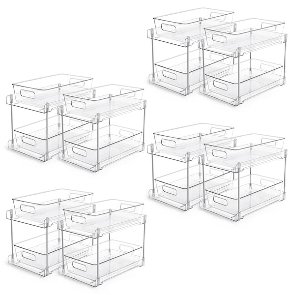 Vtopmart 8 Pack Pull Out Bathroom Under Sink Organizer (S-Standard)