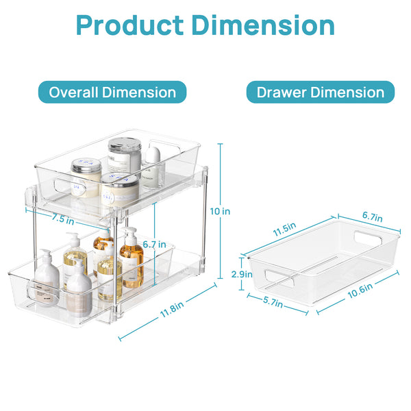Vtopmart 8 Pack Pull Out Bathroom Under Sink Organizer (S-Standard)