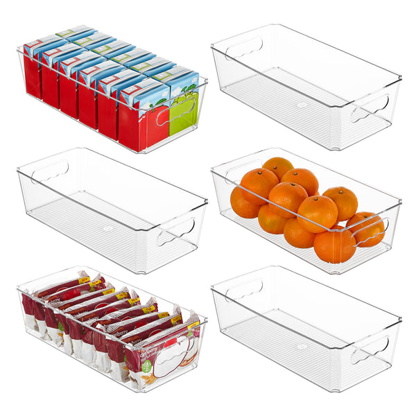 Vtopmart 6pcs Clear Storage Bins with Handles