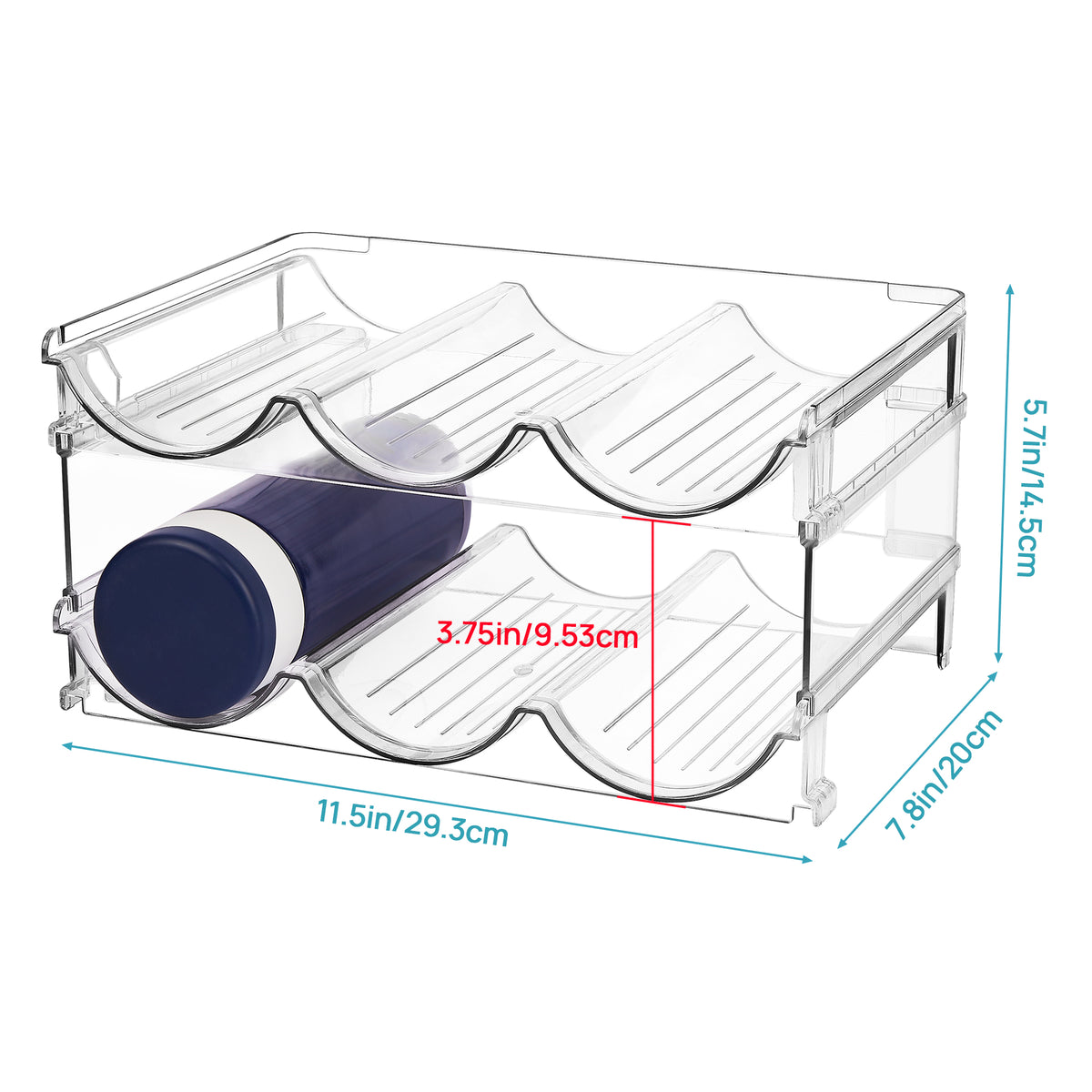 Vtopmart Plastic Water Bottle Organizer, 4 Pack Stackable Bottle Holde
