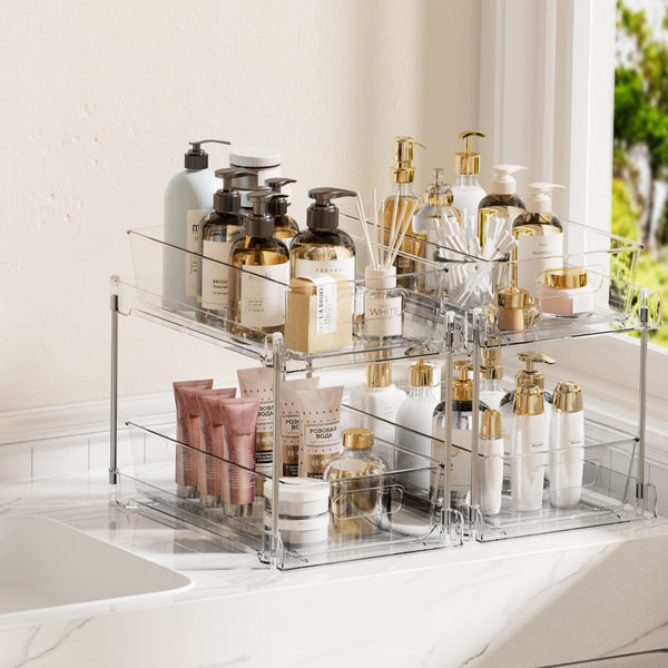 Vtopmart 8 Pack Pull Out Bathroom Under Sink Organizer (S-Standard)