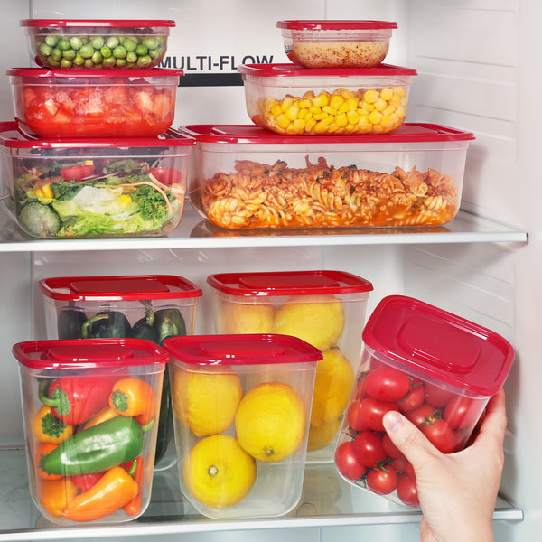 Vtopmart 68 Pcs Plastic Food Storage Containers with Lids, 7-Size Versatile Meal Prep Container Reusable for Lunch, On the Go, Leftover, Dishwasher and Freezer Safe, Stackable for Kitchen Organizer