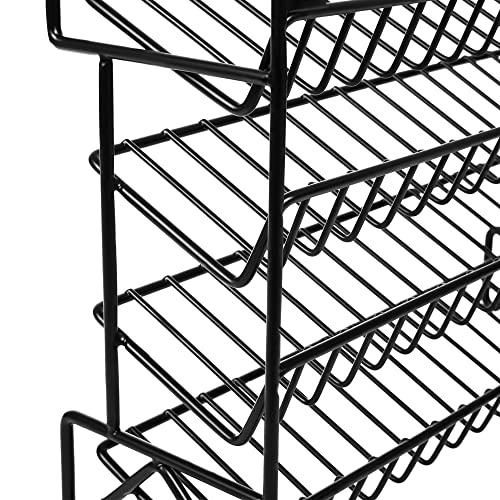 Vtopmart Spice Rack Organizer for Cabinet, 4-Tier Spice Organizer with 28 Empty Spice Jars and 432 Spice Labels, Seasoning Organizer for Countertop, Cabinet, Kitchen, Pantry and Cupboard, Black