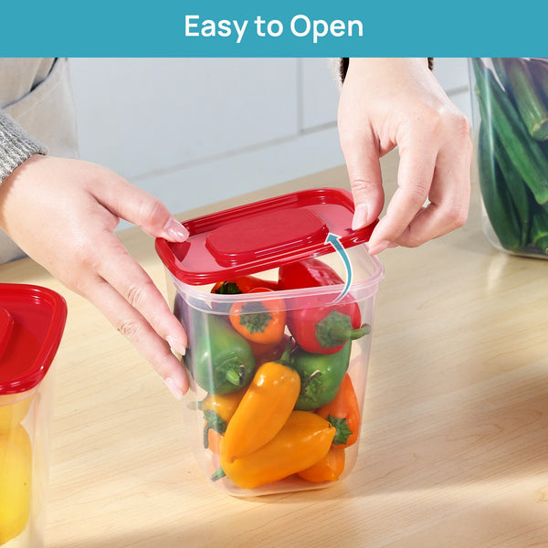 Vtopmart 68 Pcs Plastic Food Storage Containers with Lids, 7-Size Versatile Meal Prep Container Reusable for Lunch, On the Go, Leftover, Dishwasher and Freezer Safe, Stackable for Kitchen Organizer