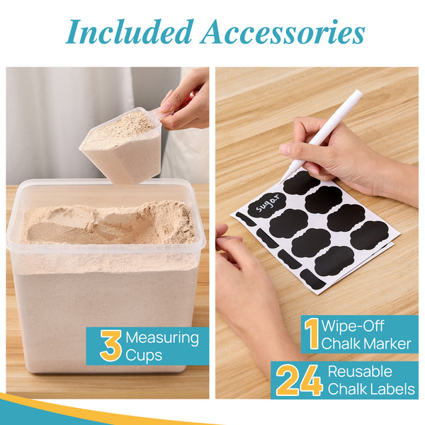 Vtopmart Airtight Storage Canisters,3 Pcs Large Food Storage Container for Flour, Sugar,8.5L /287.42fl oz