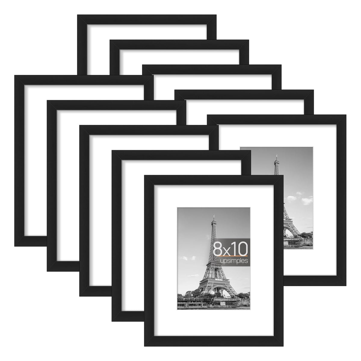 upsimples Picture Frame Set of 10, Display Pictures 5x7 with Mat or 8x Vtopmart