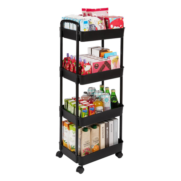 Yaheetech 4-Drawer Bathroom Roller Trolley with 2 Shelves, Metal Yaheetech 4-Drawer Bathroom Roller Trolley with 2 Shelves, Metal