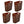 Load image into Gallery viewer, VTOPMART 4 Pack Plastic Small Trash Can, 1.5 Gallon/5.7 L Office Trash Can, Dark Brown Trash Bin with Built-in Handle, Slim Waste Basket for Bathroom, Bedroom, Home Office, Living Room, Kitchen
