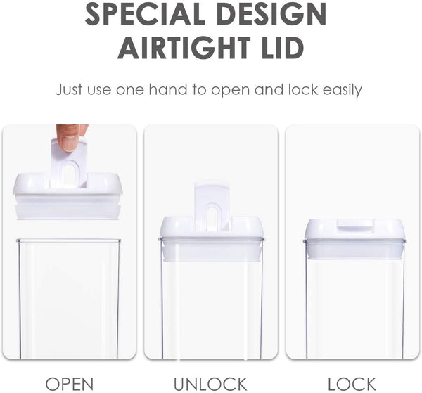 Airtight Food Storage Containers With Easy Lock Lids for Kitchen