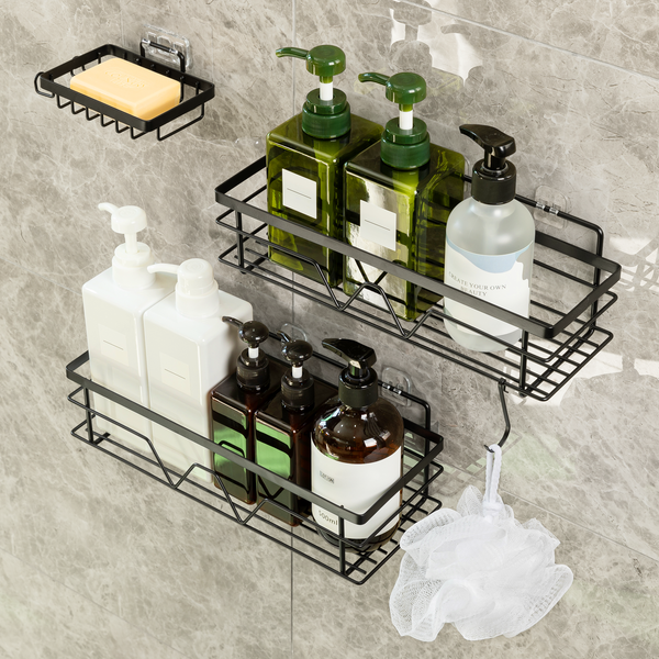 Bomtss Shower Caddy, Self Adhesive Shower Shelves, 5-Pack Bathroom Shower  Organizer, Shower Rack Storage, Wall Mounted Shower Shelf for Inside Shower