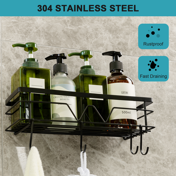 3 Pack Adhesive Shower Caddy,Stainless Steel Wall Mounted Bathroom