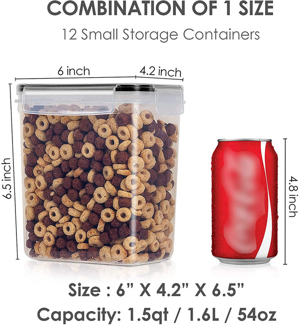 Airtight Food Storage Container Set - 4 Pieces 3.6L - Plastic BPA