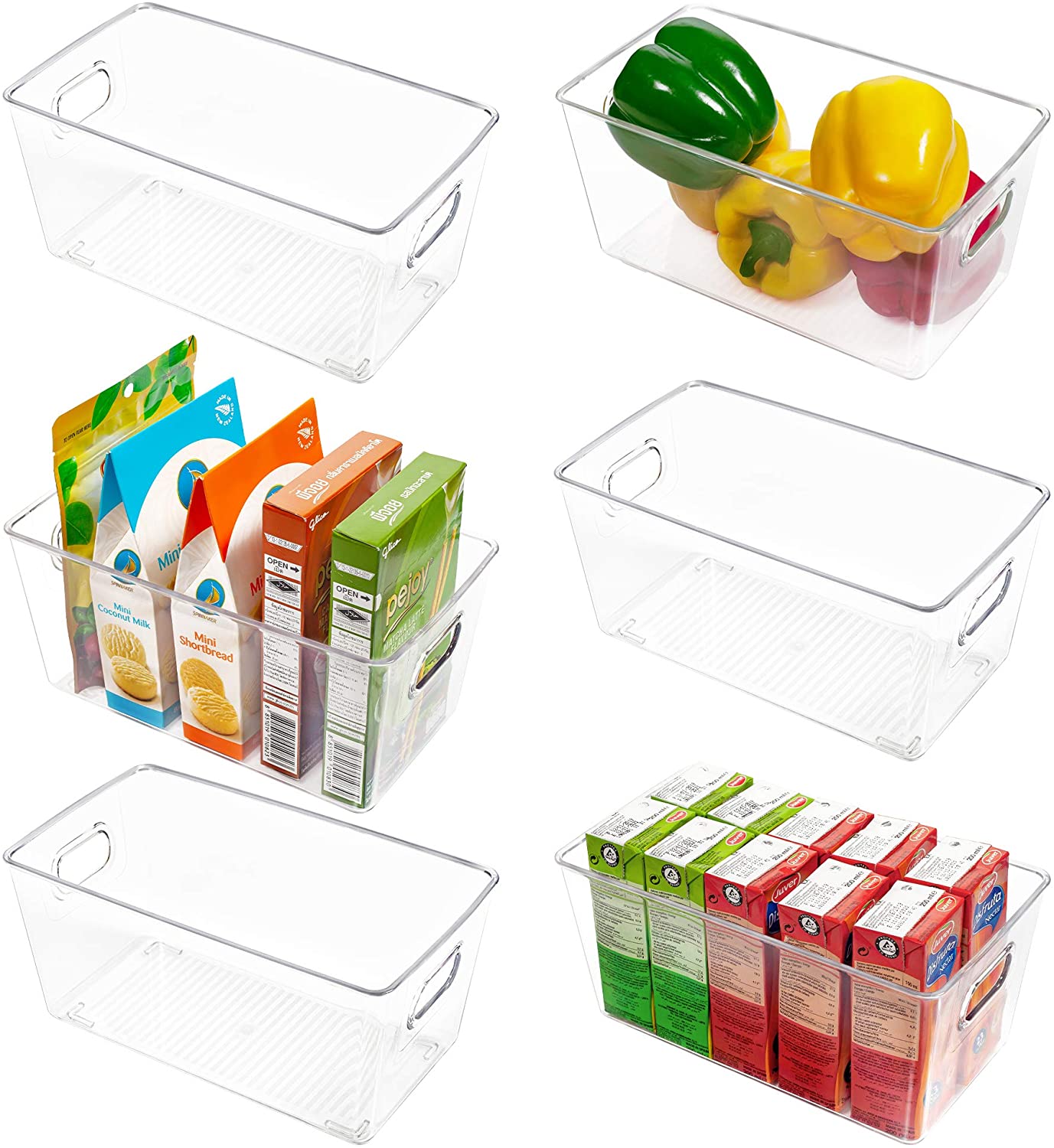Clear Plastic Pantry Organizer Bins Food Storage Bins With - Temu