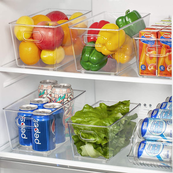 Clear Plastic Pantry Organizer Bins,food Storage Bins For Refrigerator,  Fridge, Cabinet, Kitchen, Countertops, Cupboard, Freezer Organization And  Storage - Temu