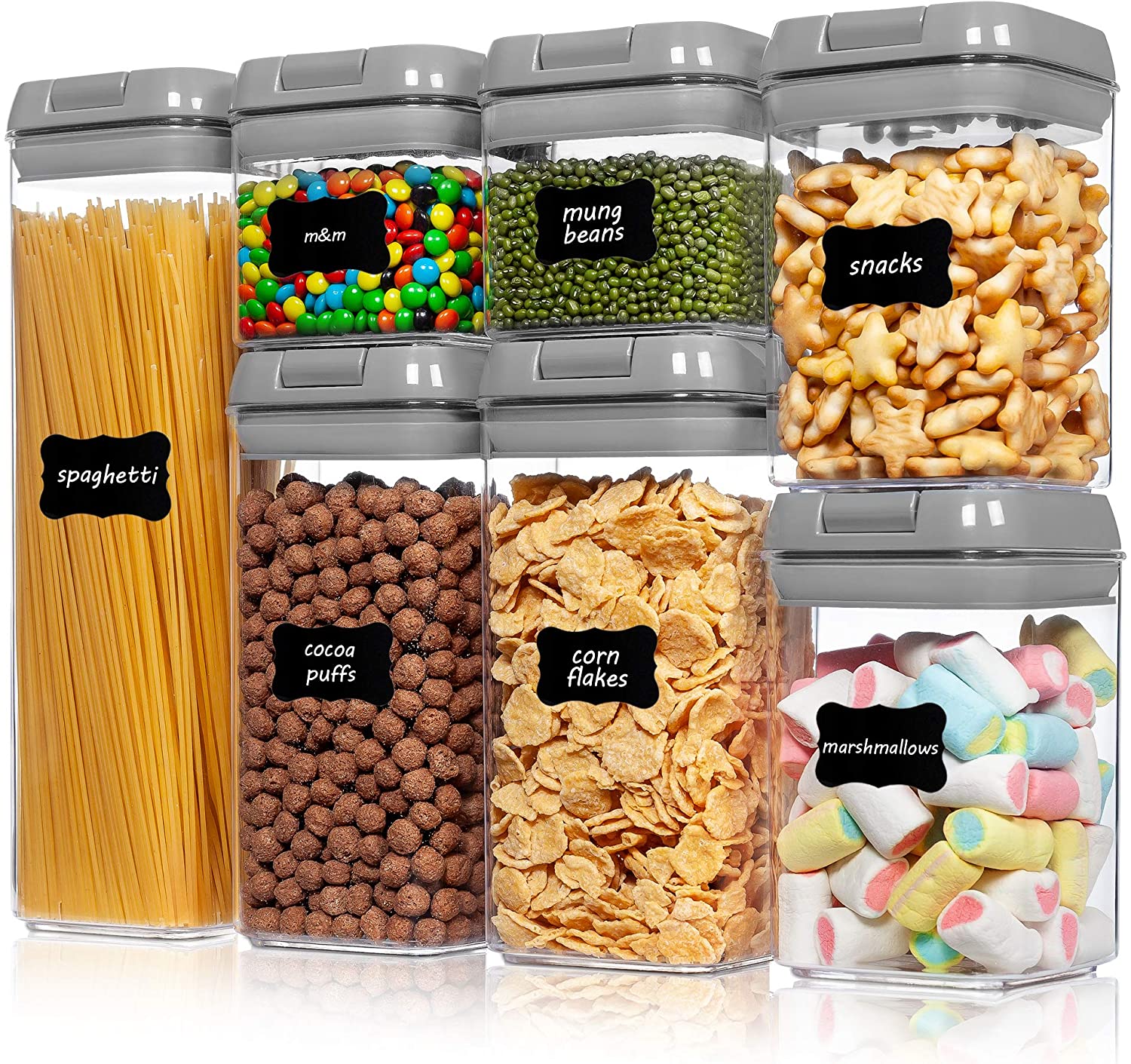 Uamector Pop Airtight Food Storage Containers with Lids, Top Pop One Button  Control, BPA-Free Air Tight Stackable Dry Cereal Container Set for Pantry