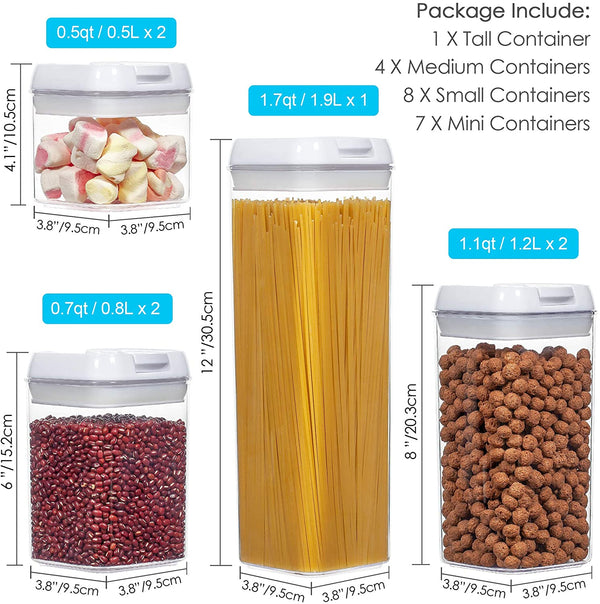 7x Airtight Food Storage Set BPA Free with Lids Kitchen Organization Cereal  Containers Jars for Baking Supplies Sugar