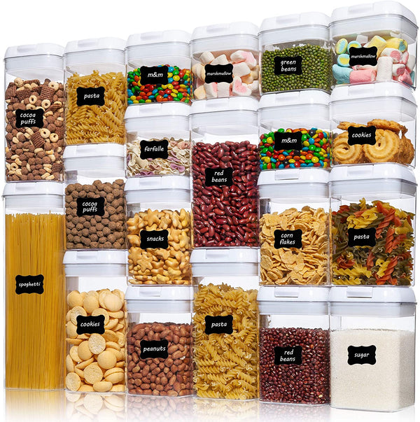 Vtopmart Airtight Food Storage Containers, 7 Pieces BPA Free Plastic Cereal  Containers with Easy Lock Lids, for Kitchen Pantry Organization and