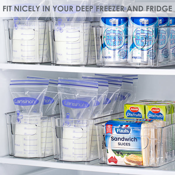 Vtopmart Breastmilk Storage Container 4PCS Set, Clear Freezer and Frid