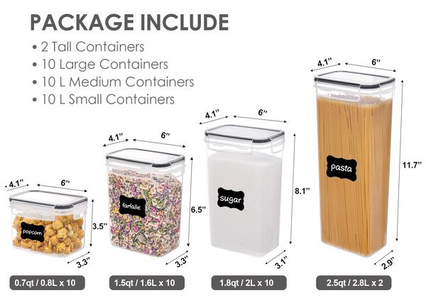 Vtopmart Large Food Storage Containers
